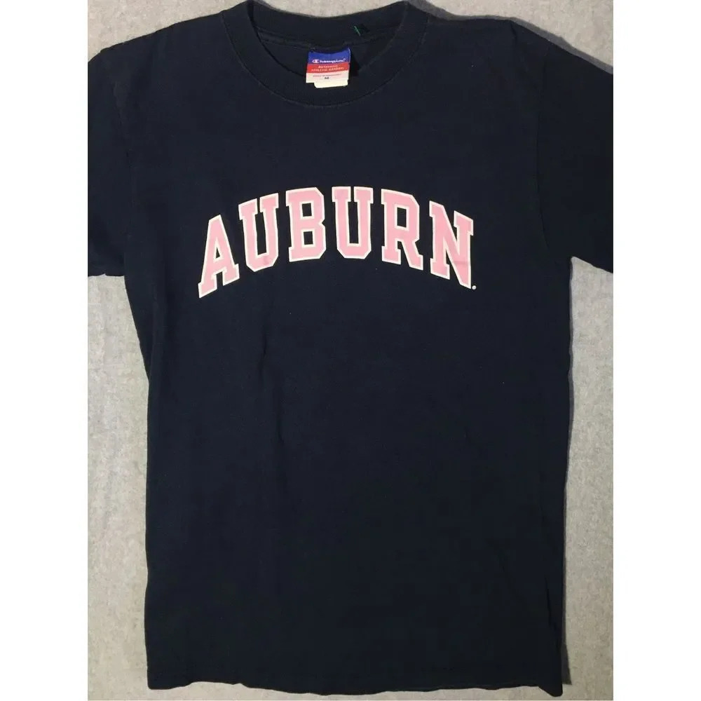 Womens Champion Shirt Size MediumβNavy Pink Auburn University Football Cute